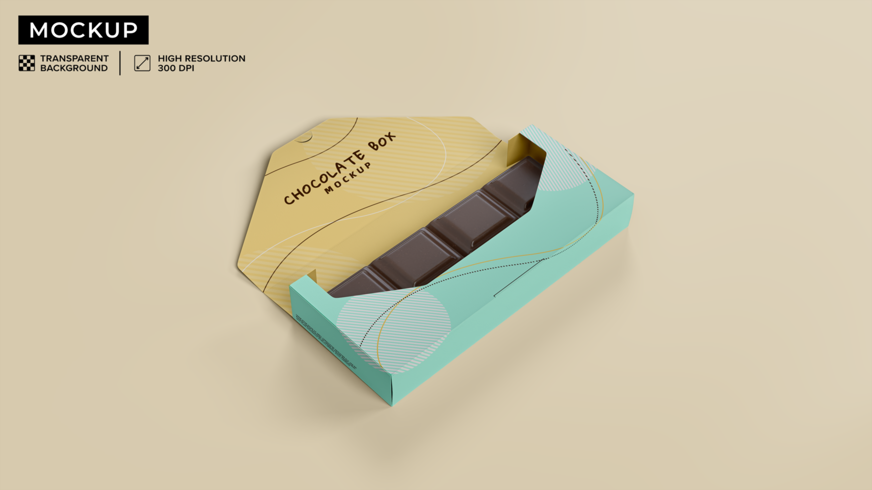 chocolate tablet case mockup psd