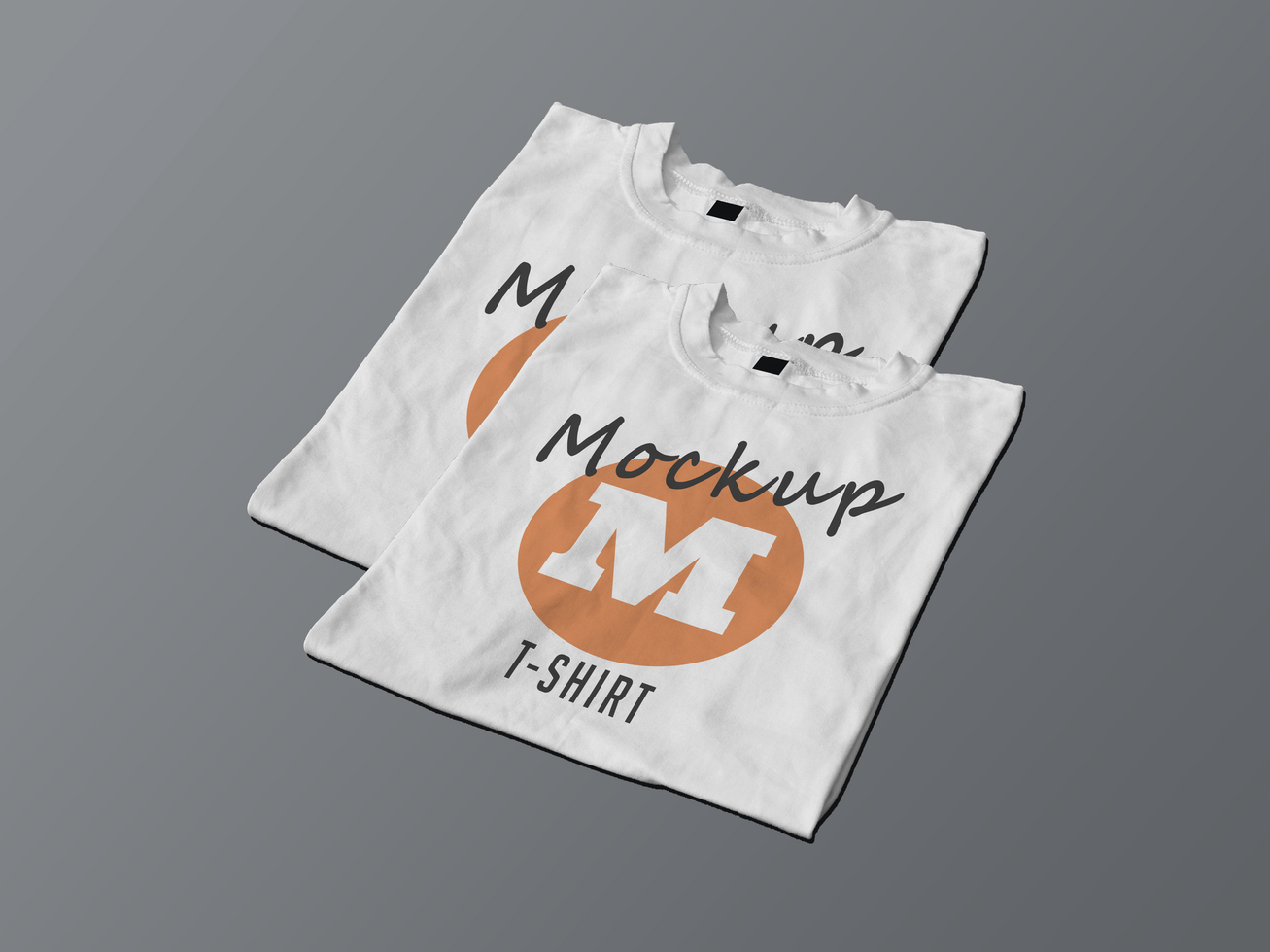 Two Front and Back Warp Tshirt Design Mockup psd