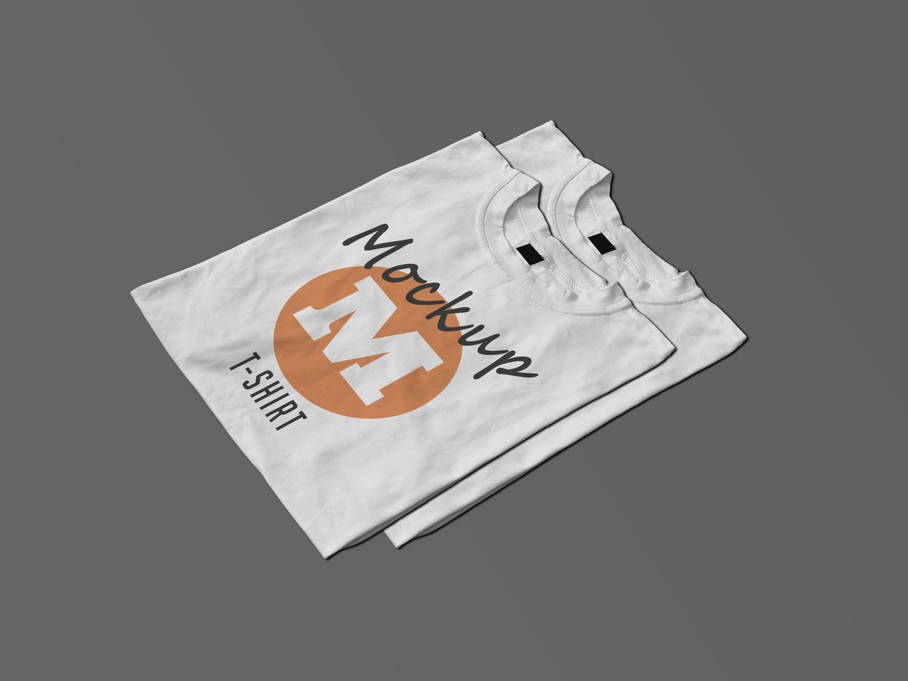 Two White Color Warp Tshirt Design Mockup psd