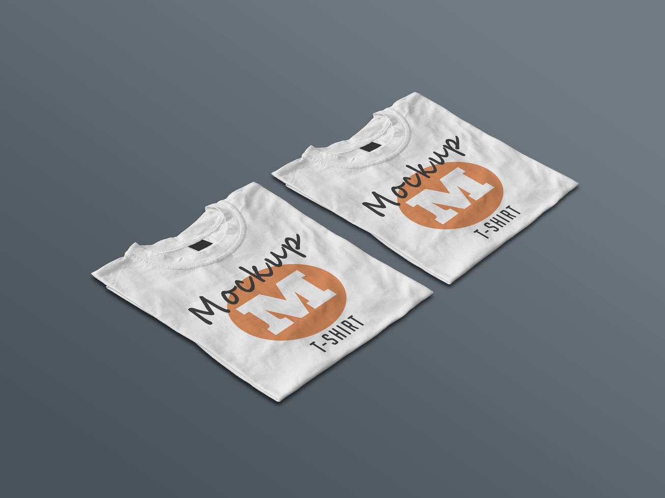 Two Weite Tshirt Design Mockup psd