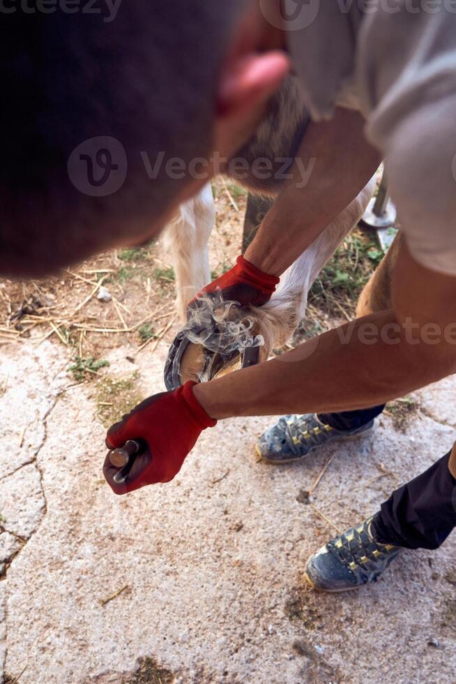 A man wearing a red glove photo