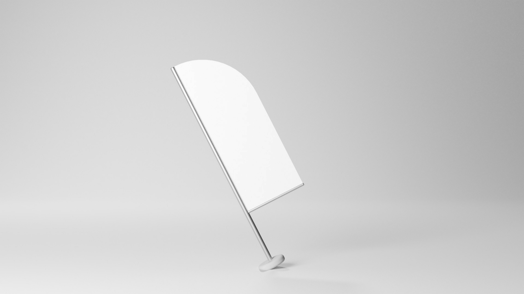 A white flag with a metal pole on it psd