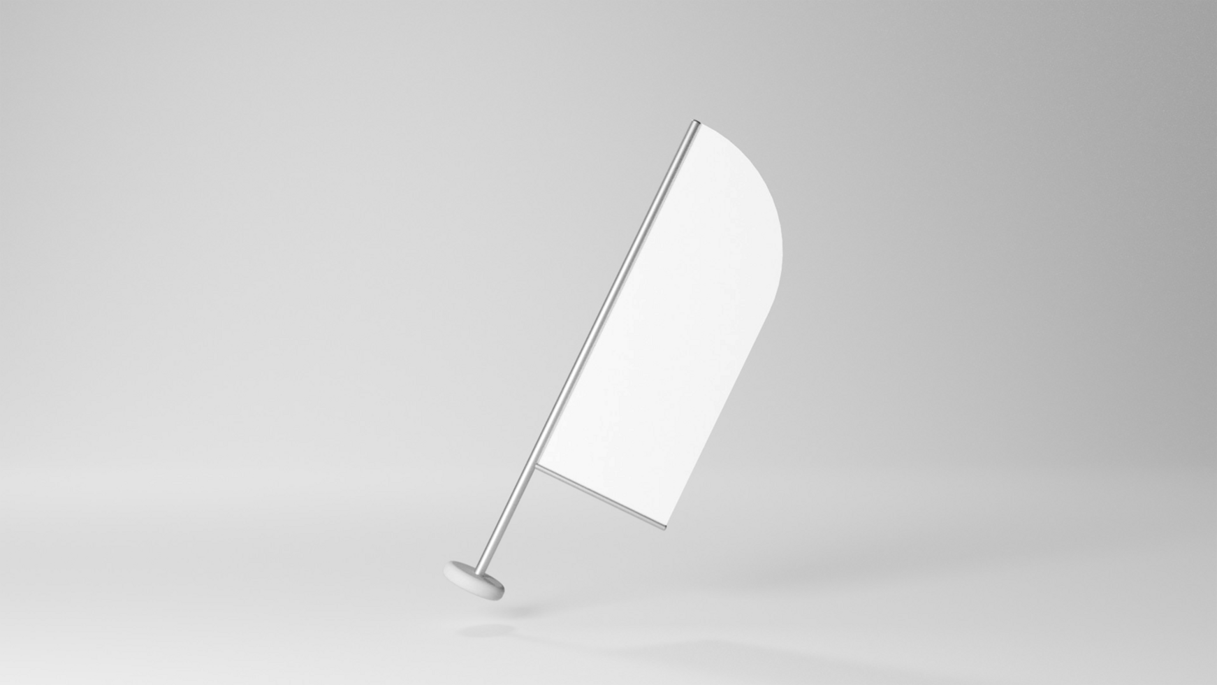 White flag on a gray background 3d illustration psd