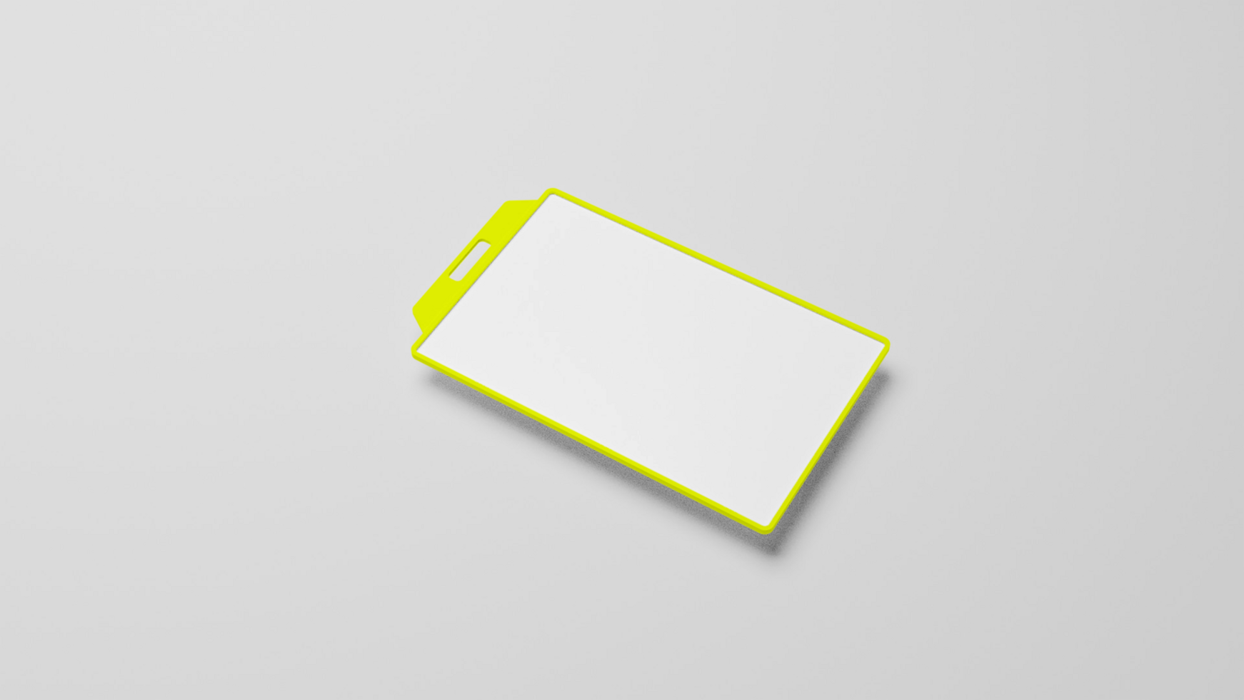 A blank white card on a gray background psd