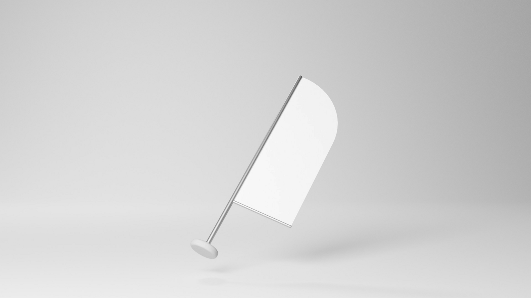 White flag on a table with a white background psd