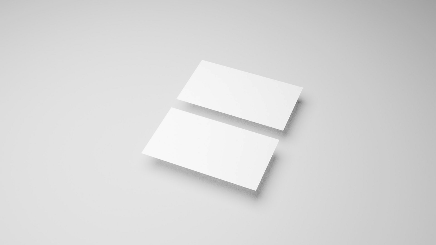 Two white business cards on a gray background psd