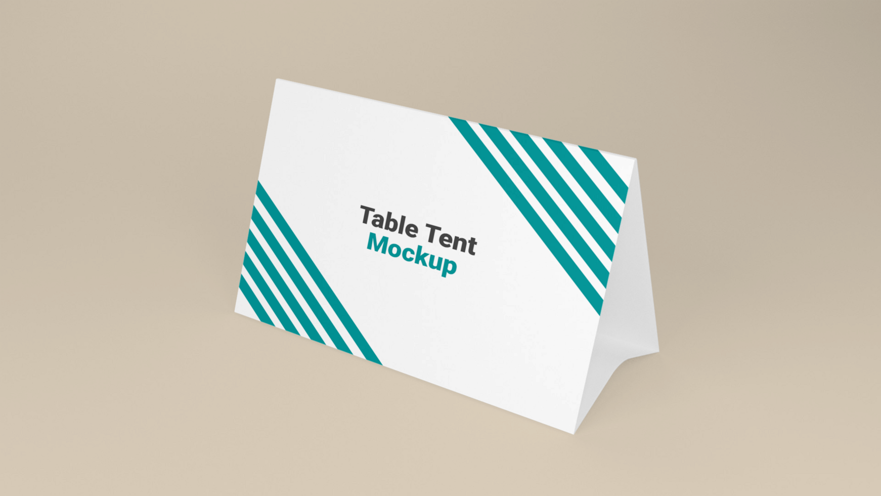 Table tent mockup on a beige background psd