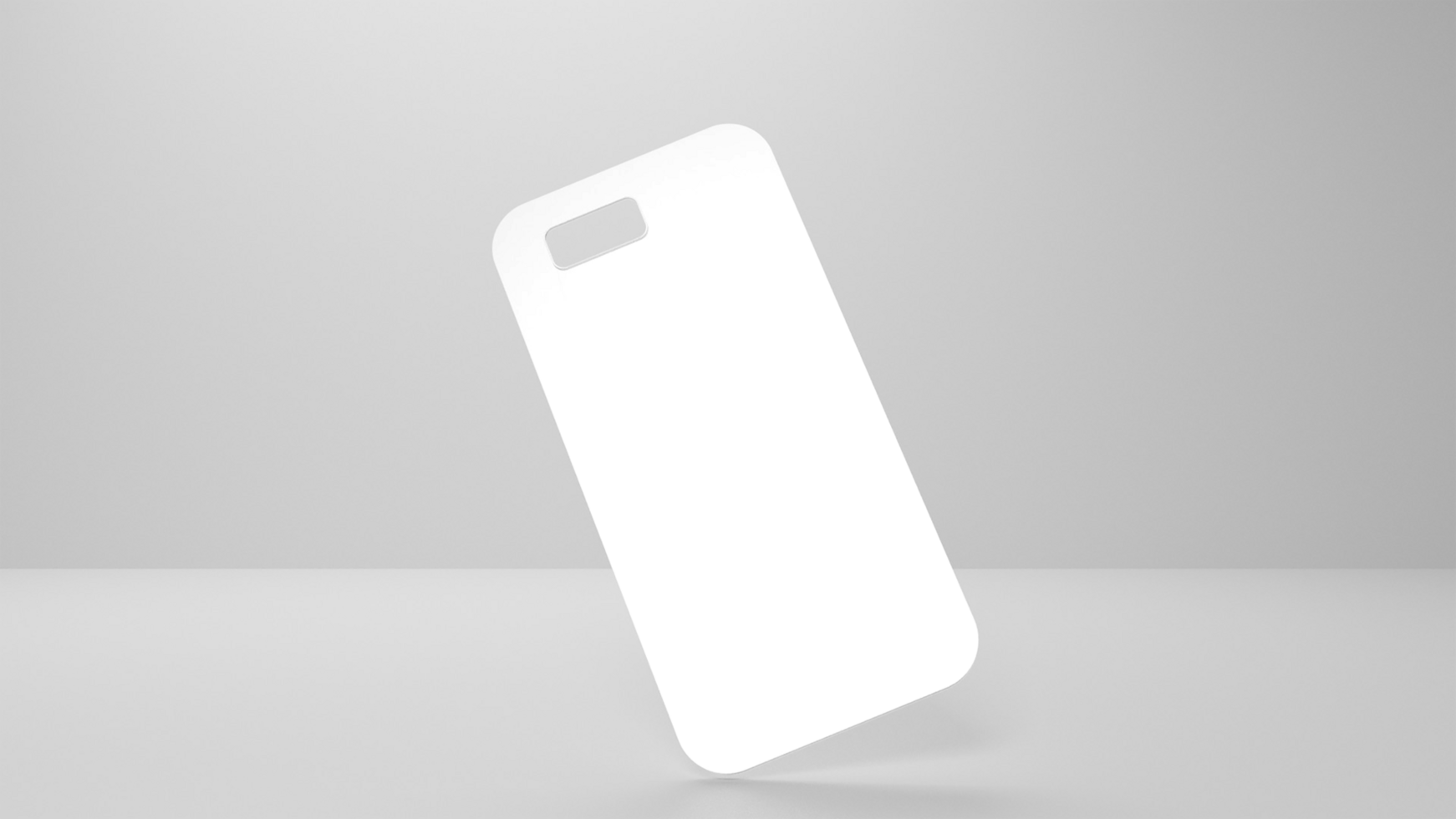 White blank iphone on a table with a shadow psd