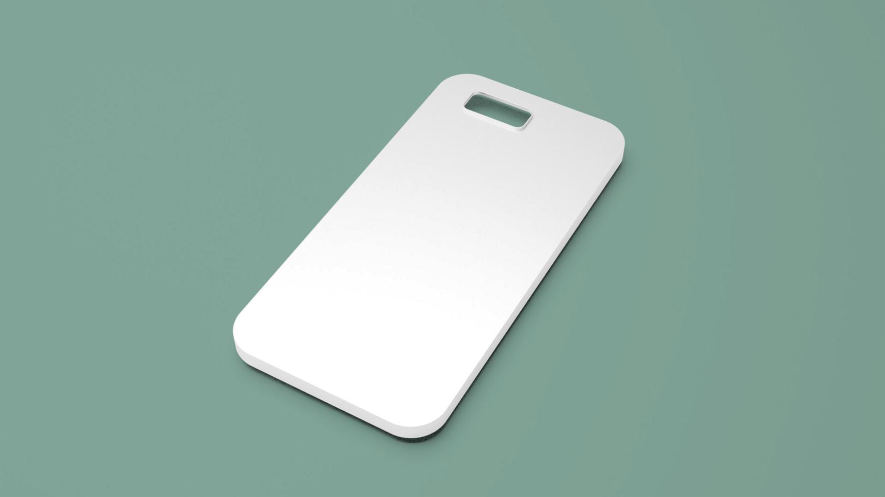 A white iphone case on a green background psd