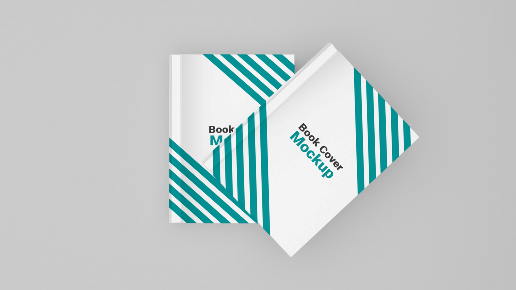 Two book covers mockup on a gray background psd