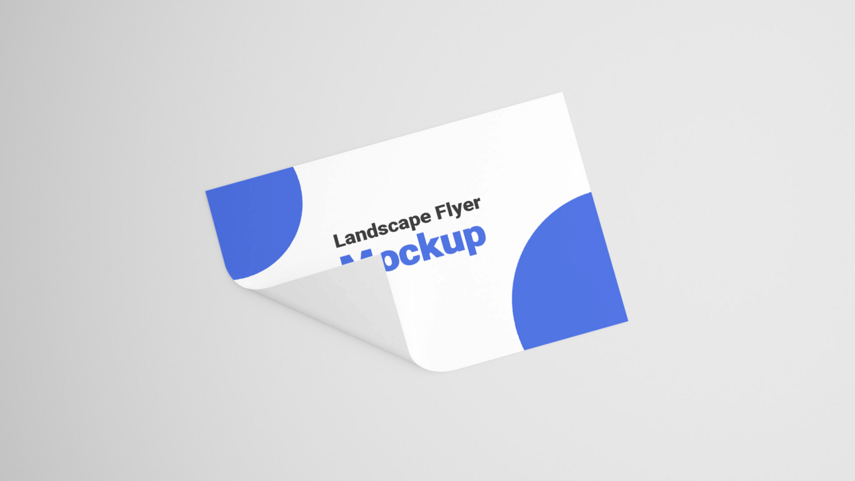 A folded paper mockup with a blue and white design psd