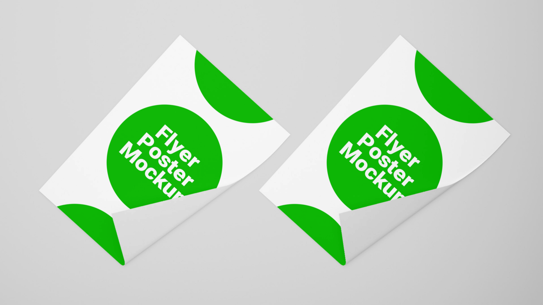 Two green and white paper cutouts with the words fly paper psd