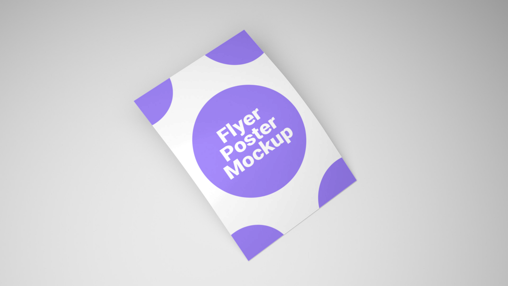 A flyer mockup with purple polka dots psd