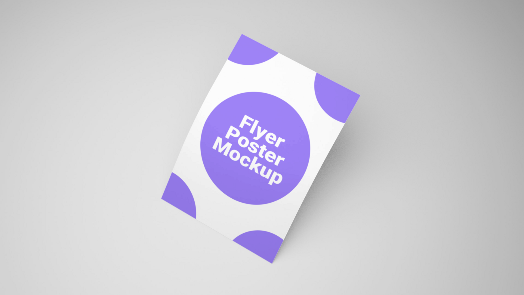 A purple and white flyer mockup on a white background psd