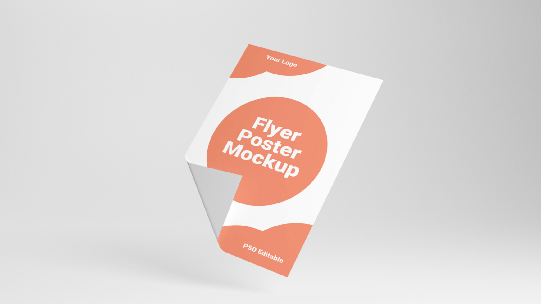 Five poster mockup on a white background psd