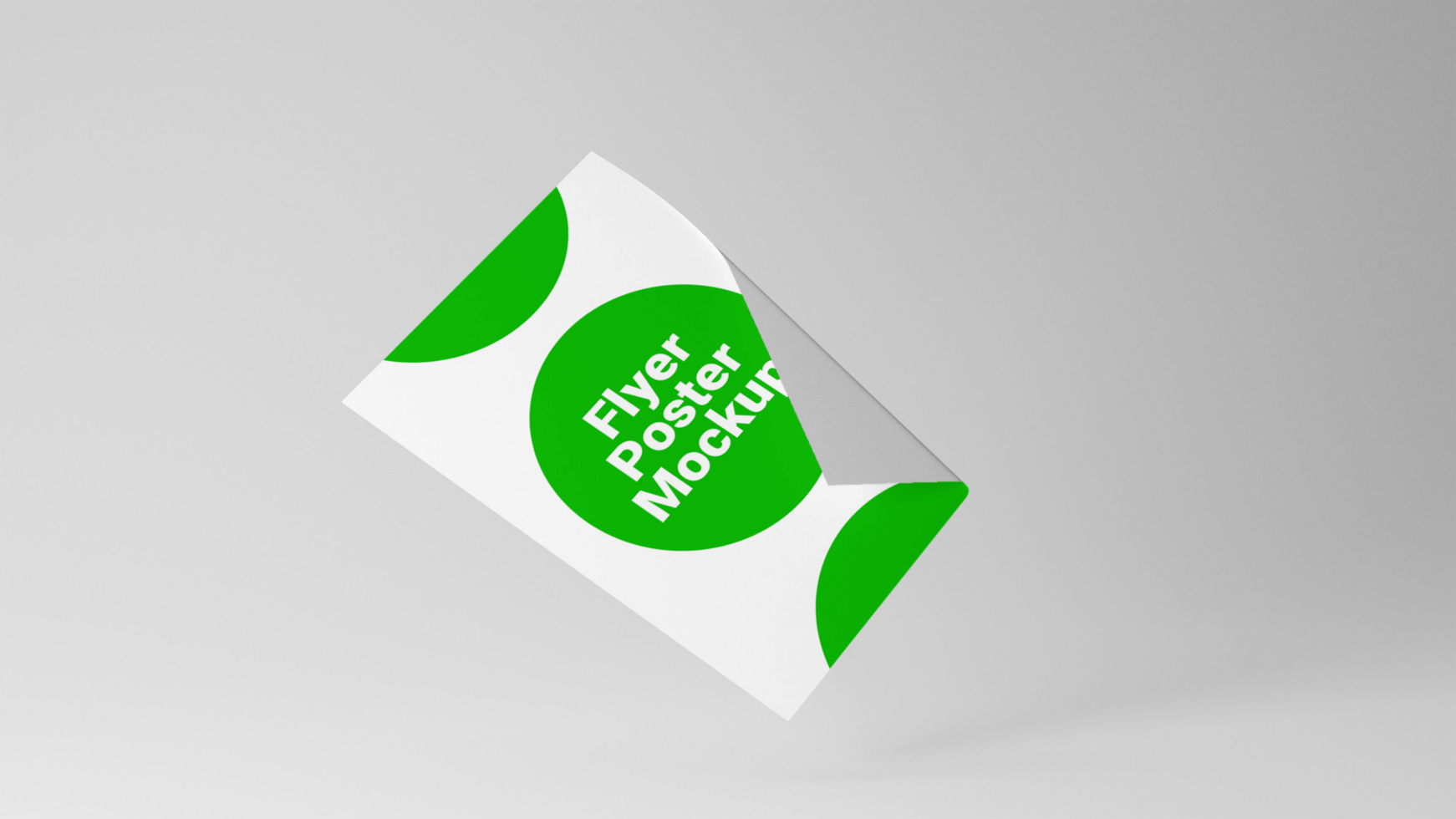 A green and white paper with a logo on it psd