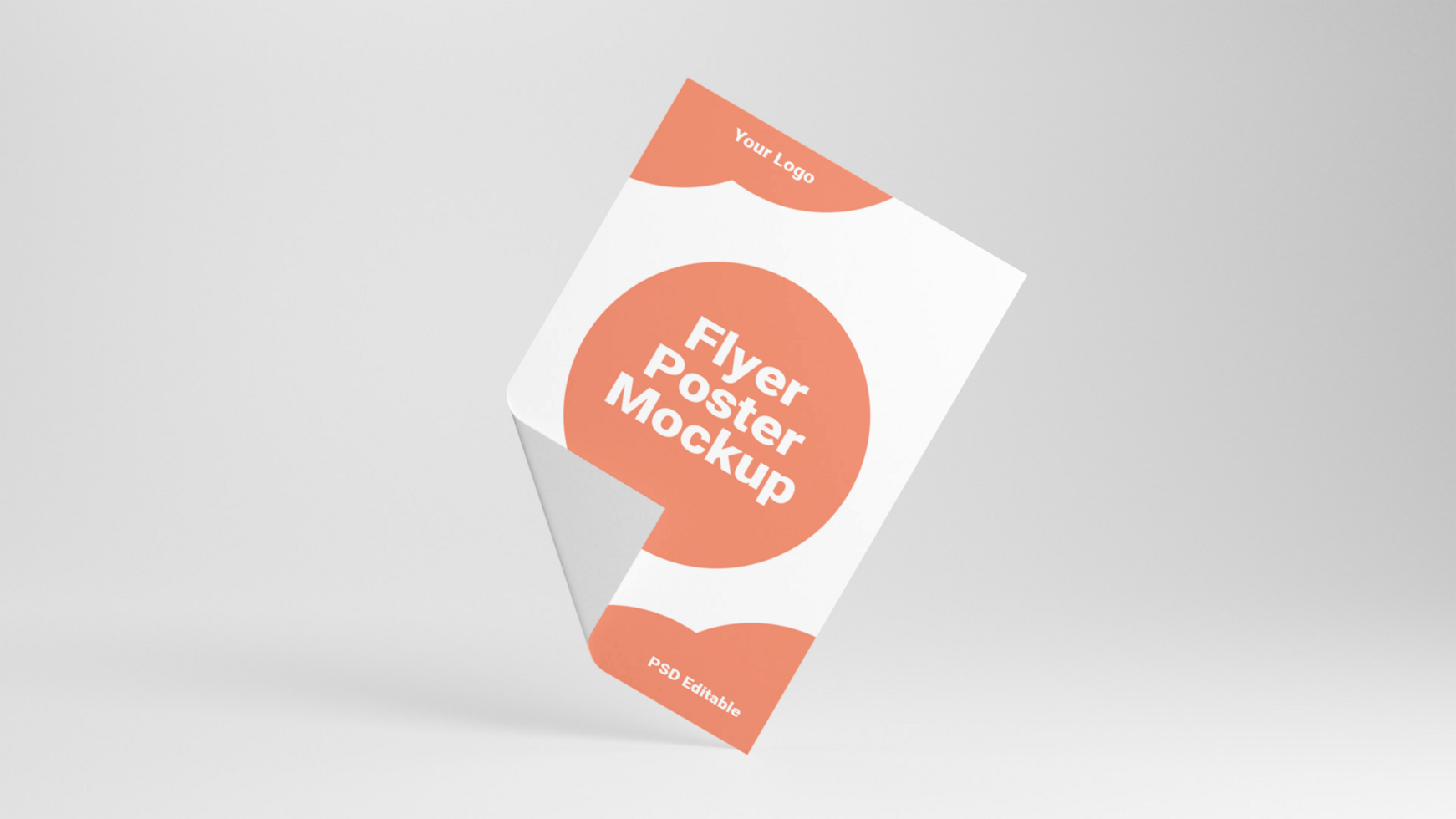 A folded paper brochure mockup on a white background psd