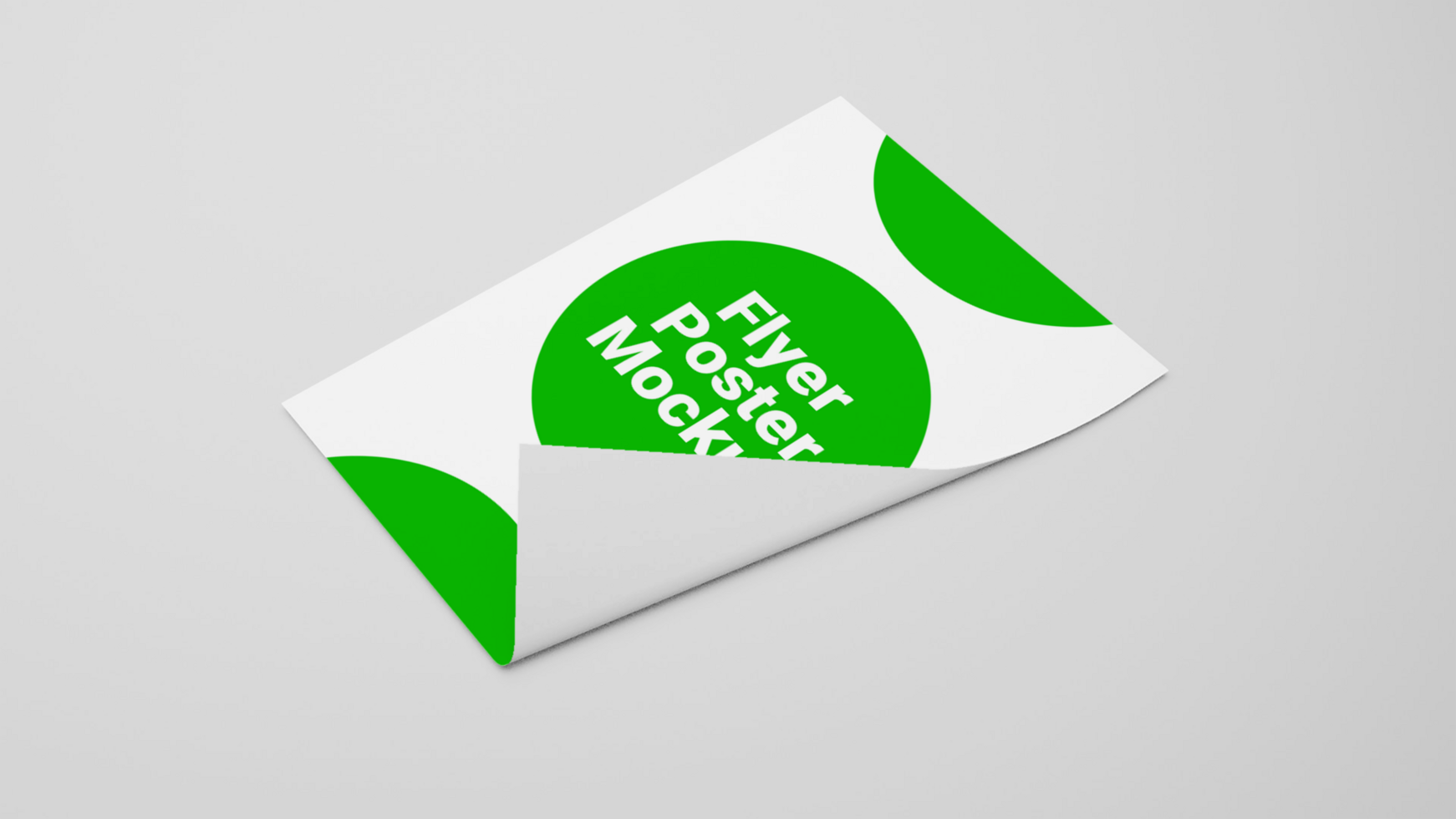 A green and white paper with a circular design psd
