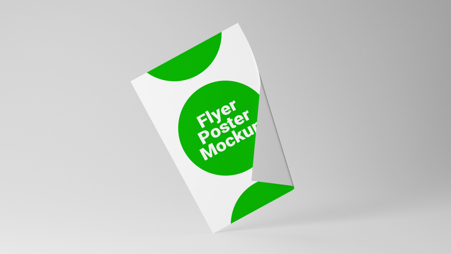 A green and white paper roll up banner mockup psd