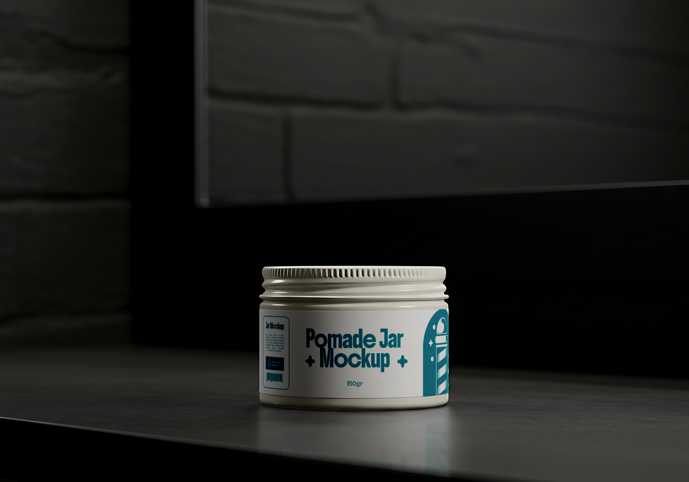pomade jar barbershop branding tool mockup psd