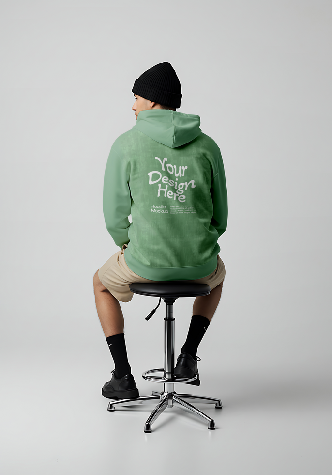 hoodie mockup with back view man model psd