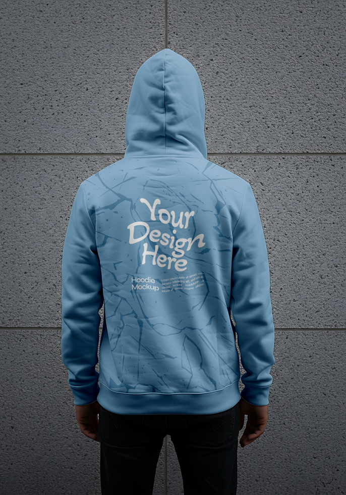hoodie mockup with back view model psd