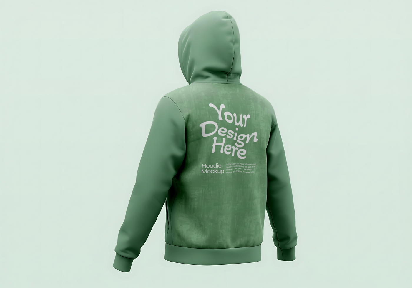 3d hoodie mockup with side back view model psd