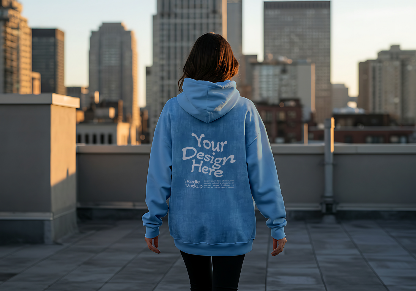 oversize hoodie mockup with back view model psd