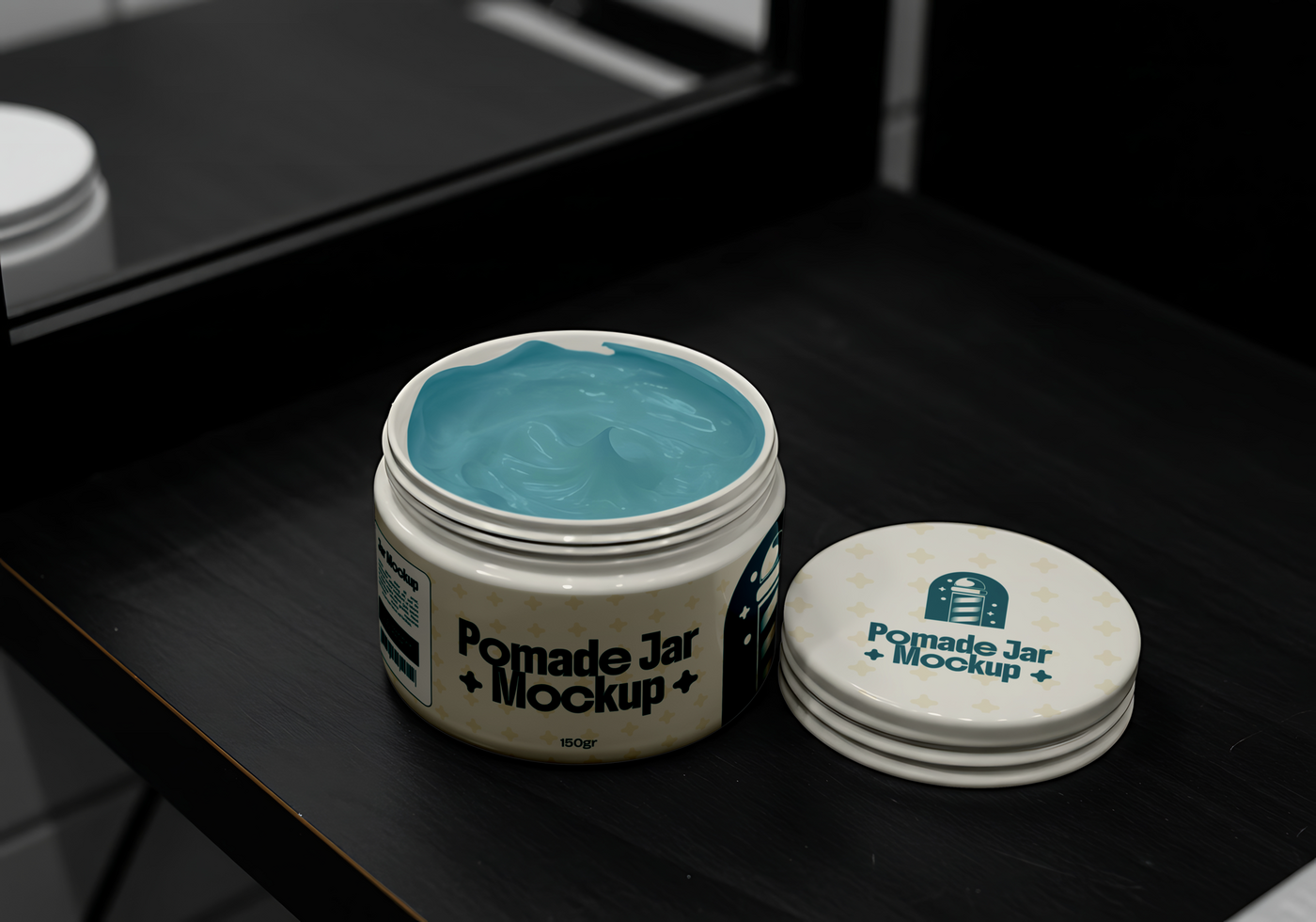 pomade barbershop branding tool mockup psd