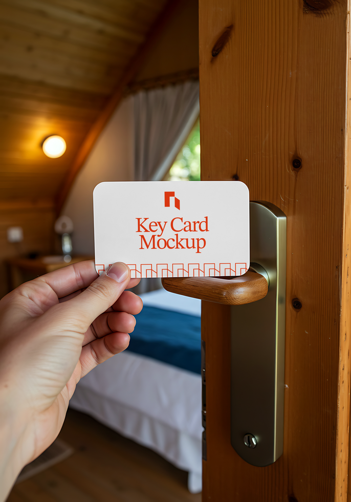 Key card hotel and Villa Branding Mockup psd
