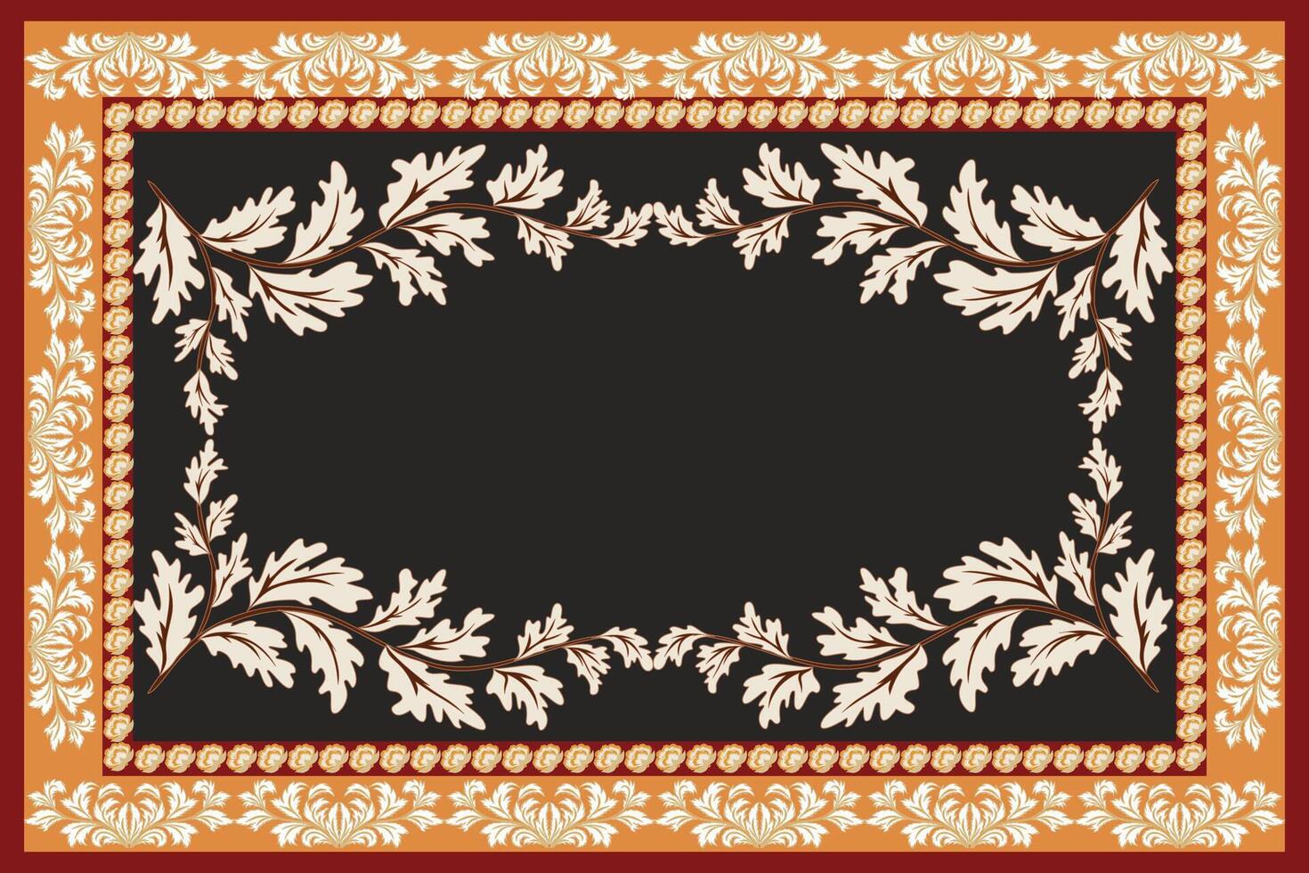 Persian Carpet or Iranian Carpet Traditional Design Oriental Damask Floral Embroidery Design for Carpets, Throws, Wallpaper, Wrapping, Fabric V2. vector