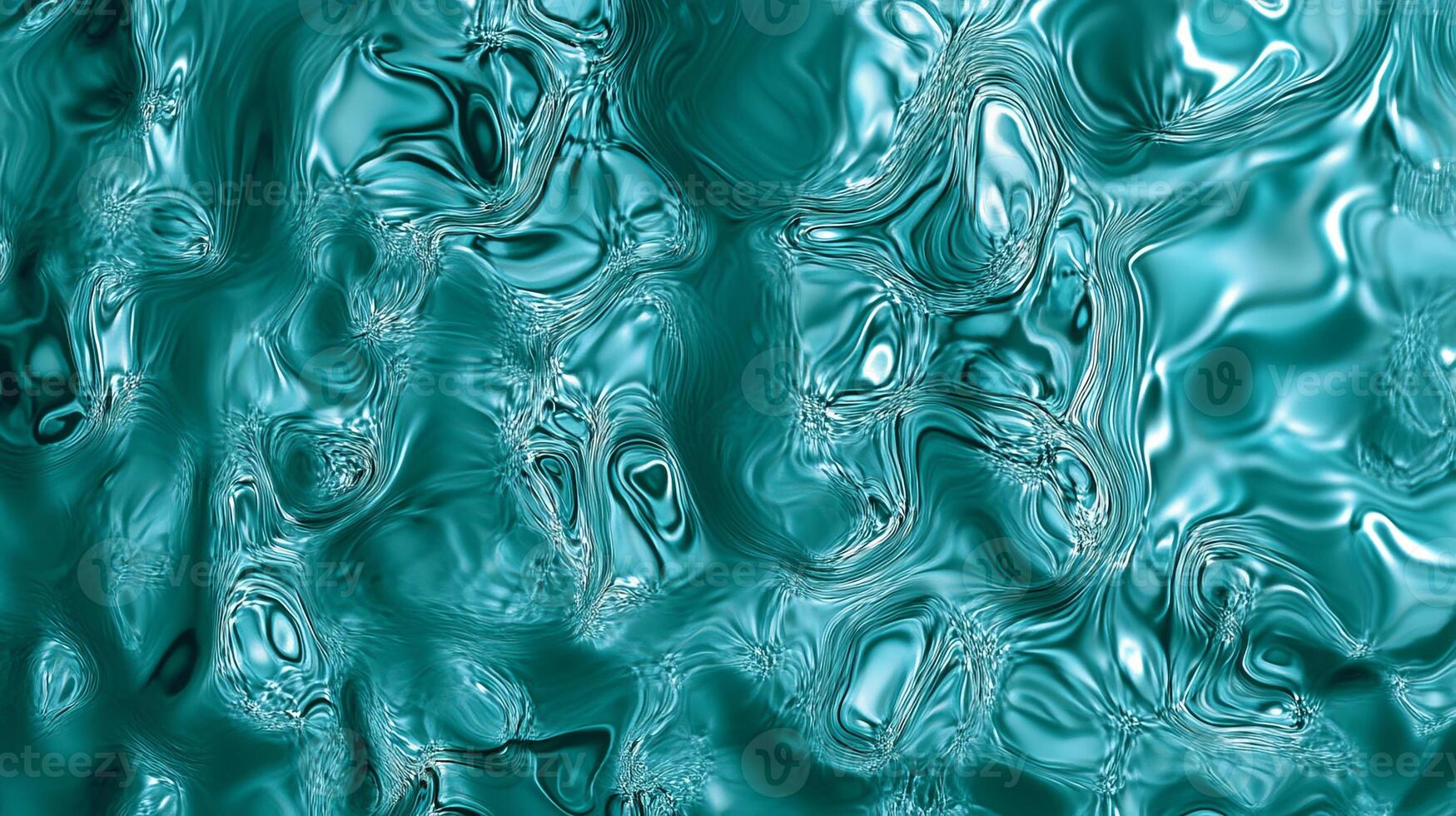 Swirling turquoise patterns create a mesmerizing abstract visual of fluid movement and shimmering light reflections in a cosmic ocean setting photo