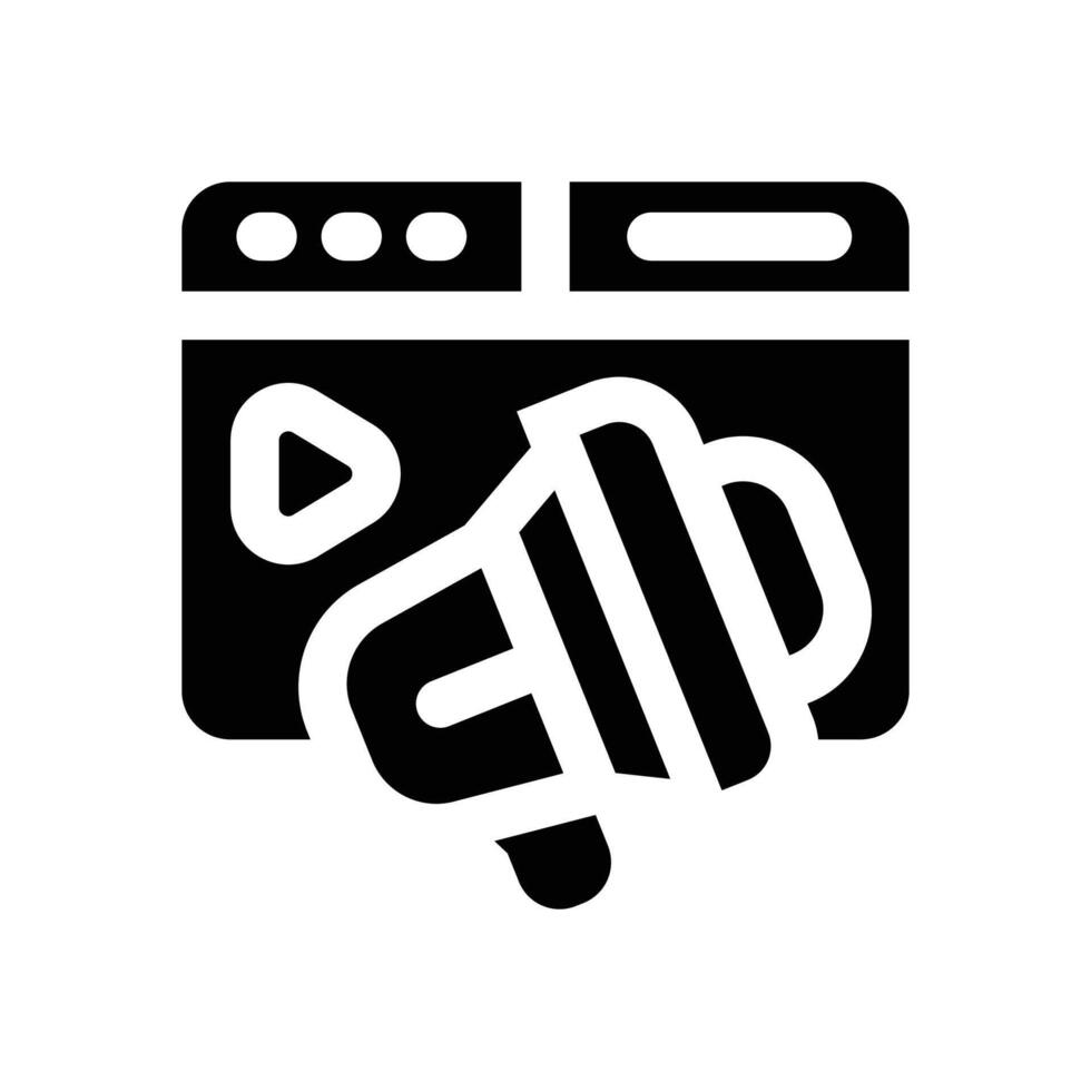 browser glyph icon. Strong and solid icon for websites and mobile apps. vector