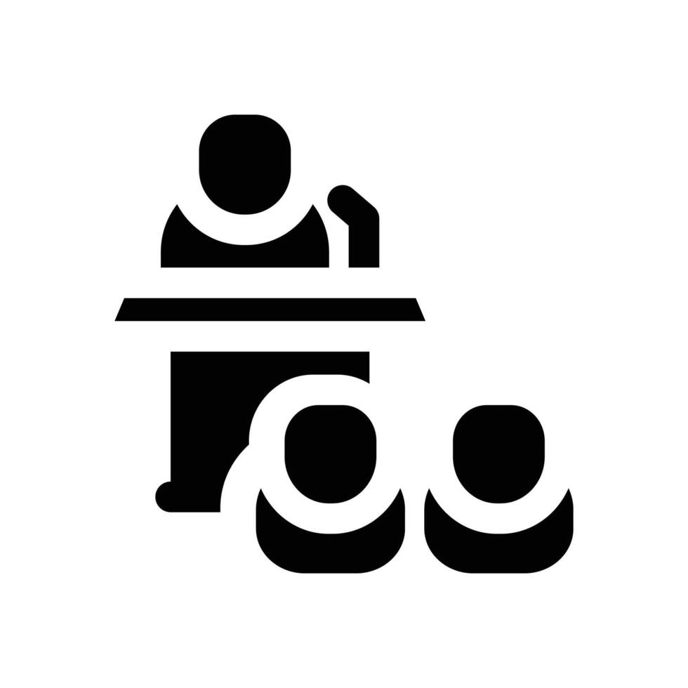 conference glyph icon. Strong and solid icon for websites and mobile apps. vector