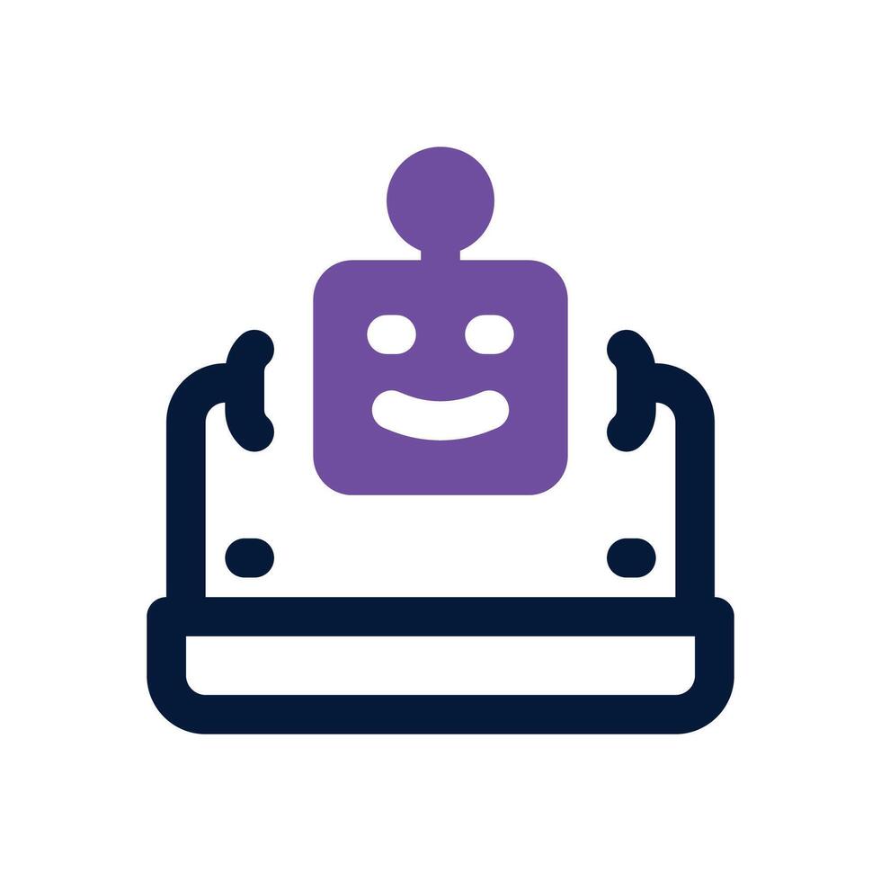 virtual bot dual tone icon. Sleek and modern icon for websites and mobile apps. vector