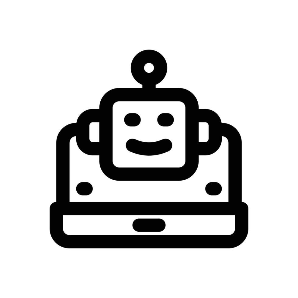 virtual bot line icon. Clean and minimalist icon for websites and mobile apps. vector