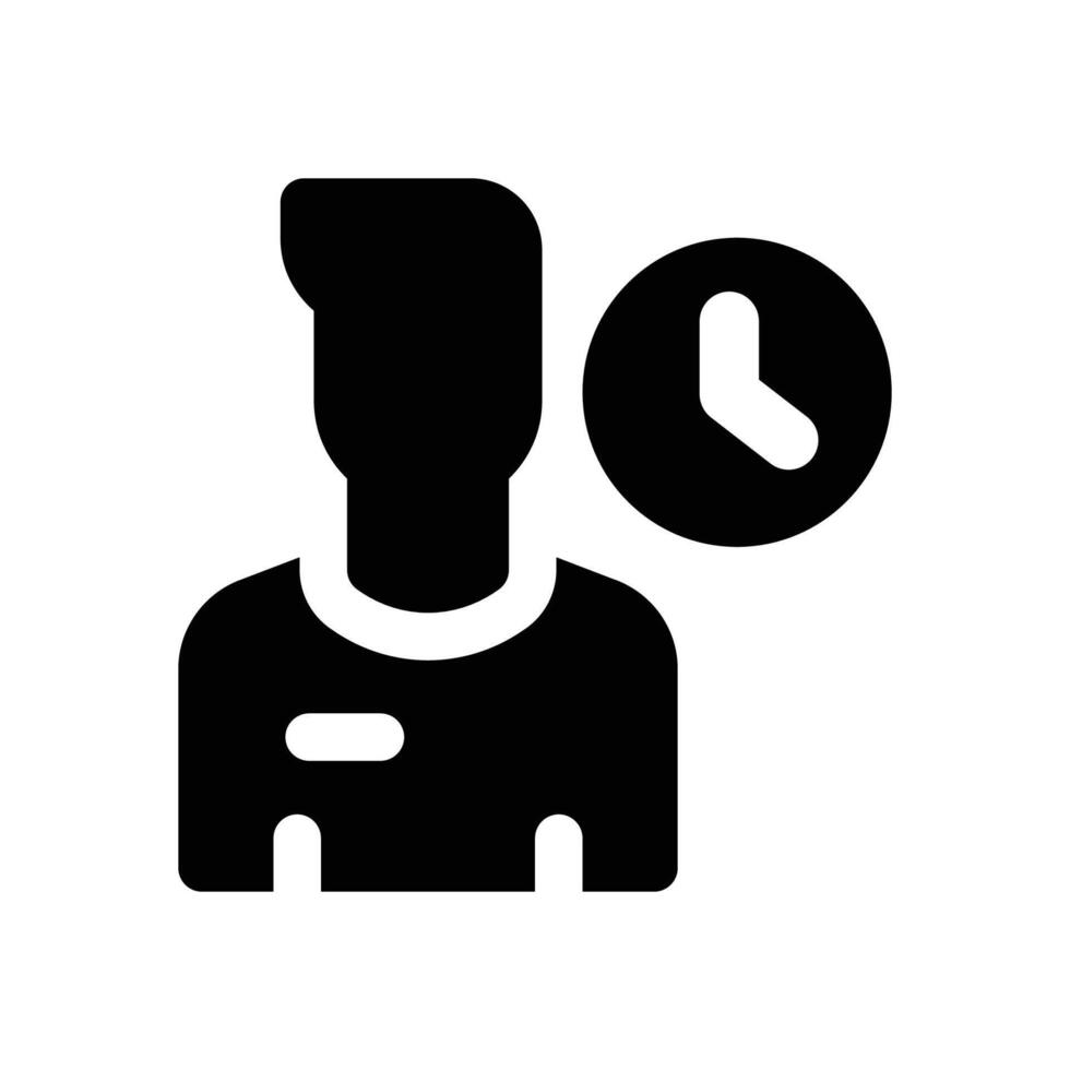work time glyph icon. Strong and solid icon for websites, mobile interfaces, presentations, and visual branding. High quality and easy to edit. vector