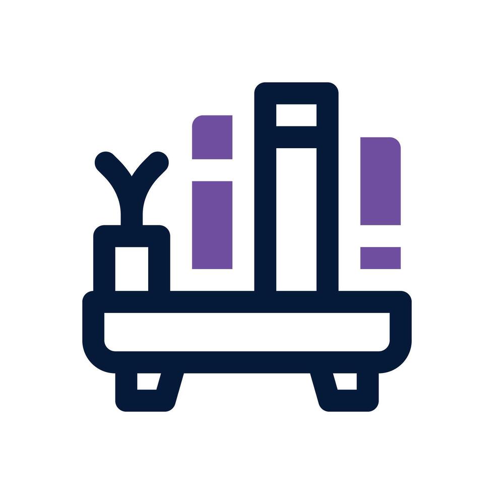 bookshelf dual tone icon. Sleek and modern icon for websites, mobile apps, marketing materials, and corporate design. Fully scalable and ready to use. vector