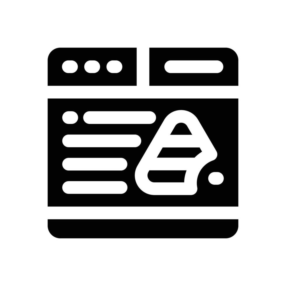 website glyph icon. Strong and solid icon for websites and mobile apps. vector