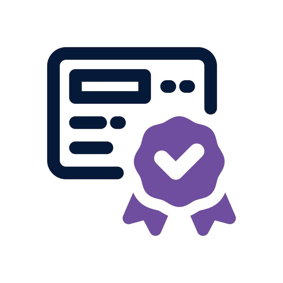 certification dual tone icon. Sleek and modern icon for websites and mobile apps. vector