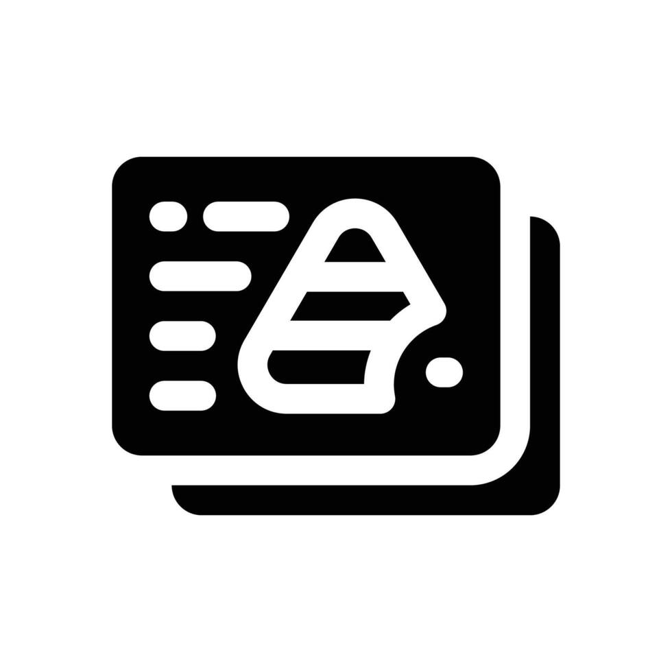 business card glyph icon. Strong and solid icon for websites and mobile apps. vector