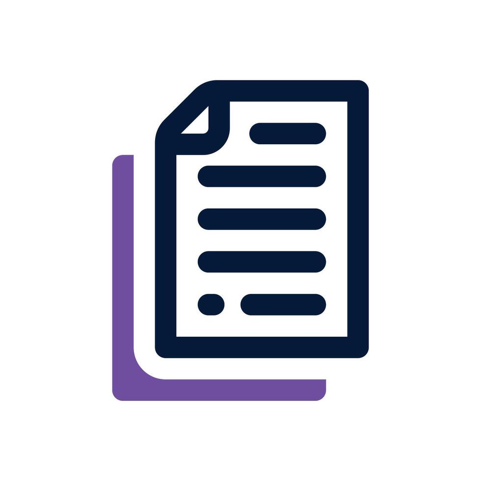 document dual tone icon. Sleek and modern icon for websites and mobile apps. vector