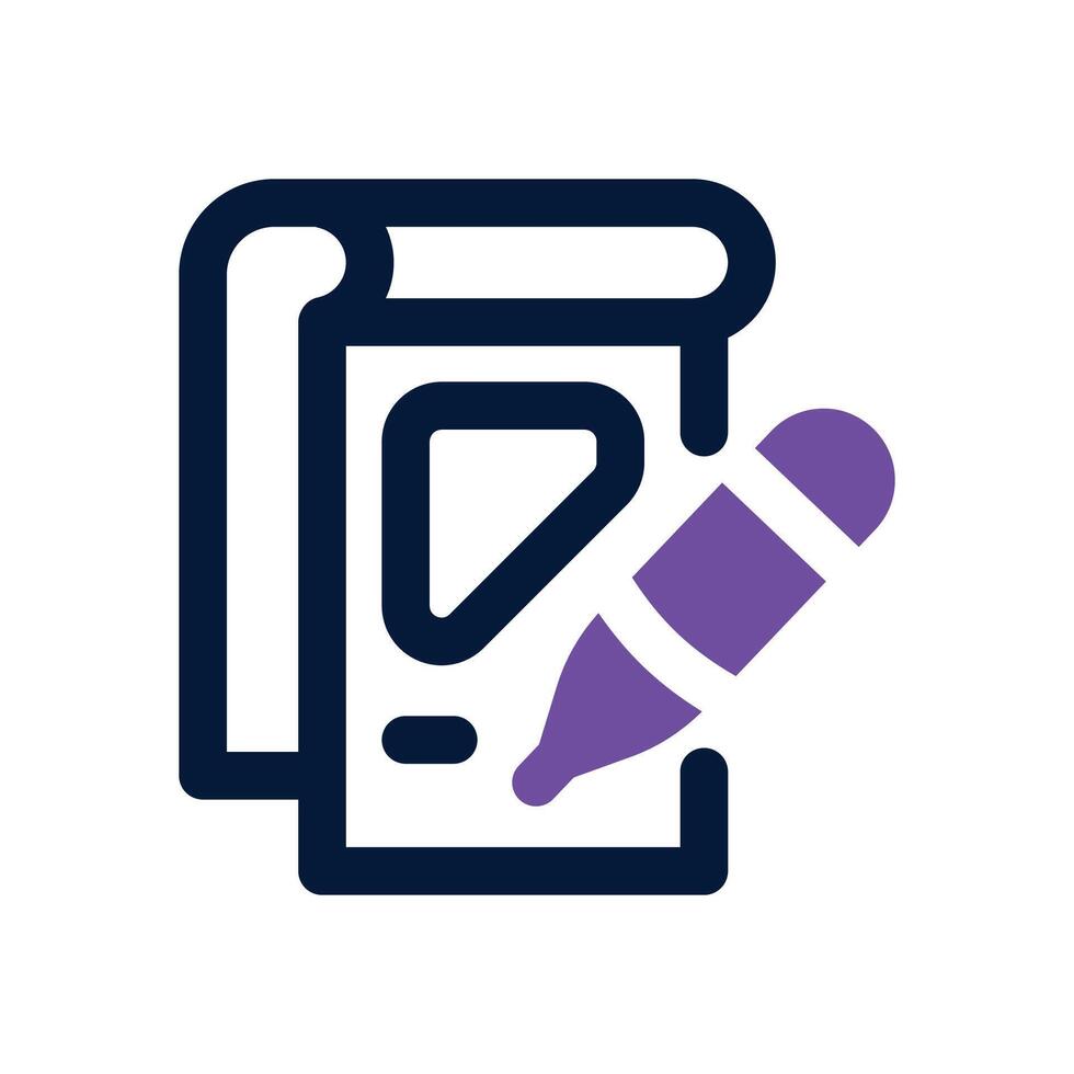 sketchbook dual tone icon. Sleek and modern icon for websites, mobile apps, marketing materials, and corporate design. Fully scalable and ready to use. vector