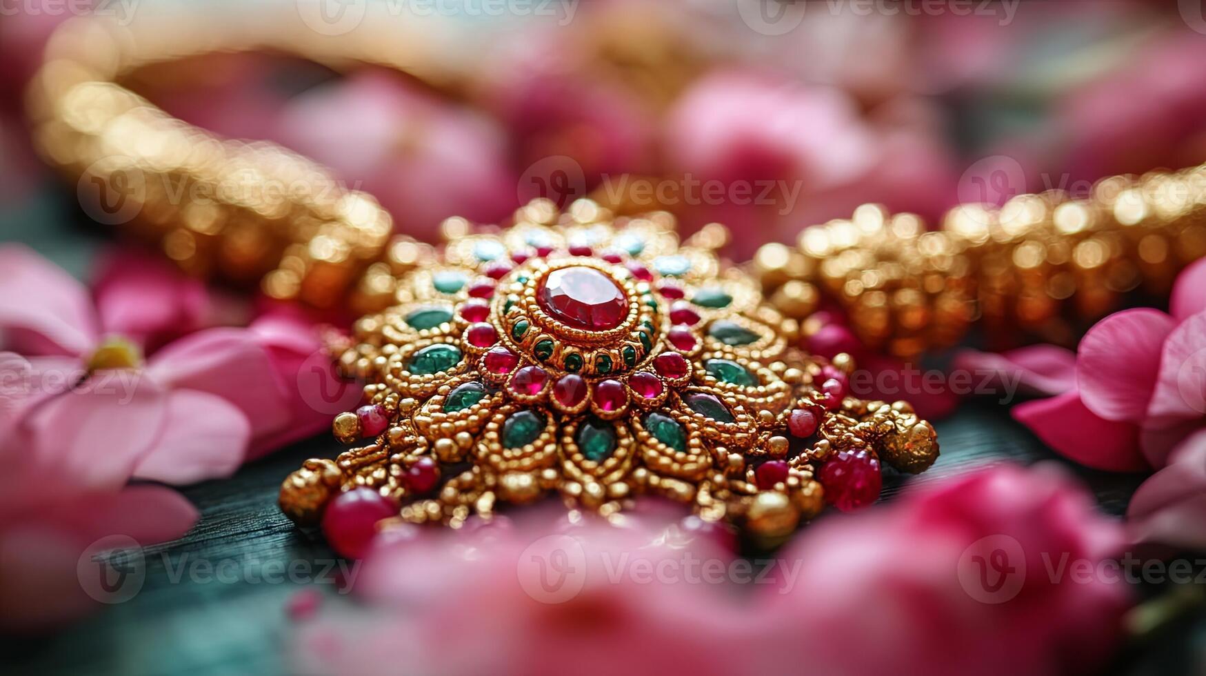 Beautifully crafted rakhi adorned with vibrant colors and intricate designs amidst delicate floral decorations in preparation for Raksha Bandhan celebration photo