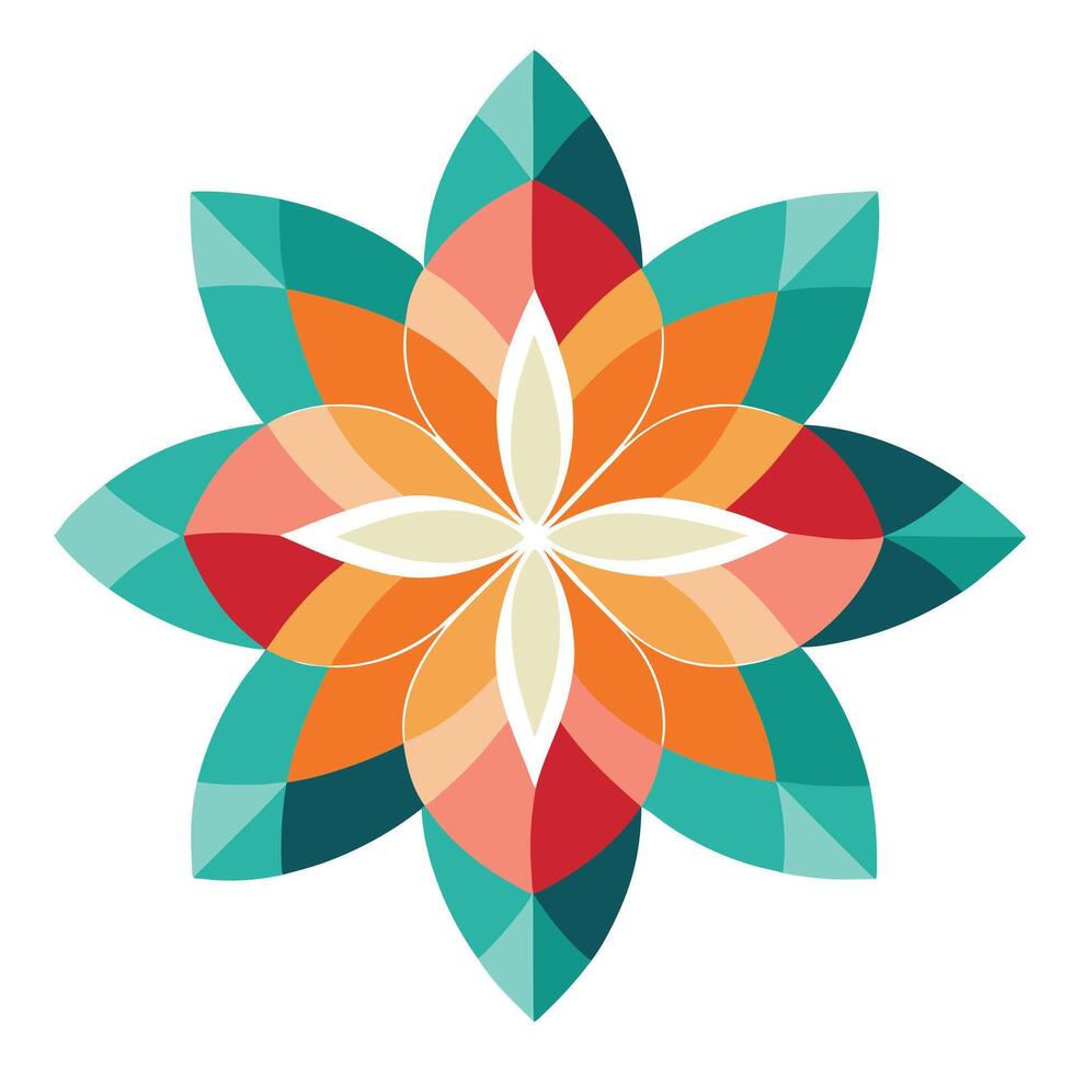 Modern Flower Icon with Unique and Creative Geometric Design vector