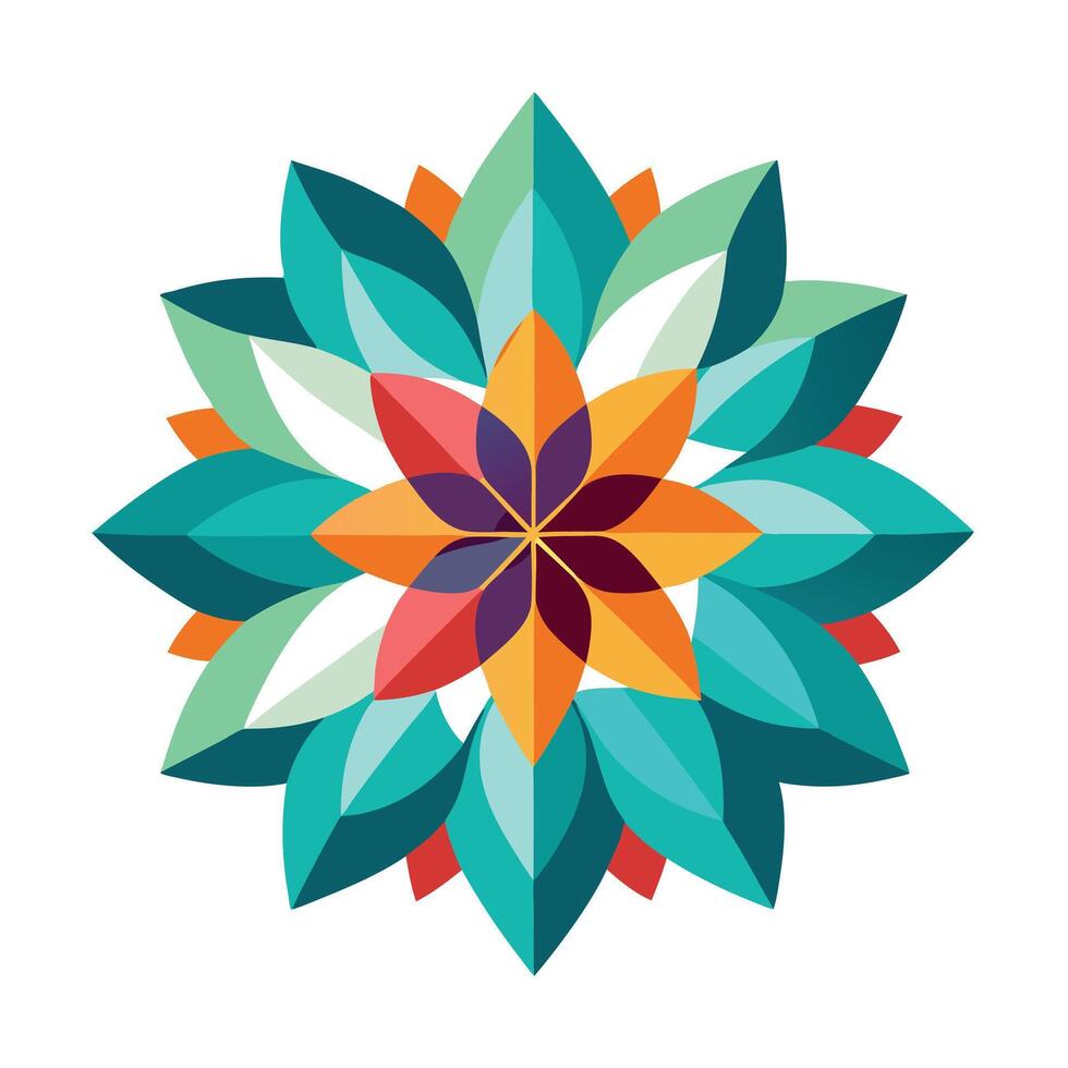 Abstract Flower Icon with Modern and Innovative Geometric Design vector