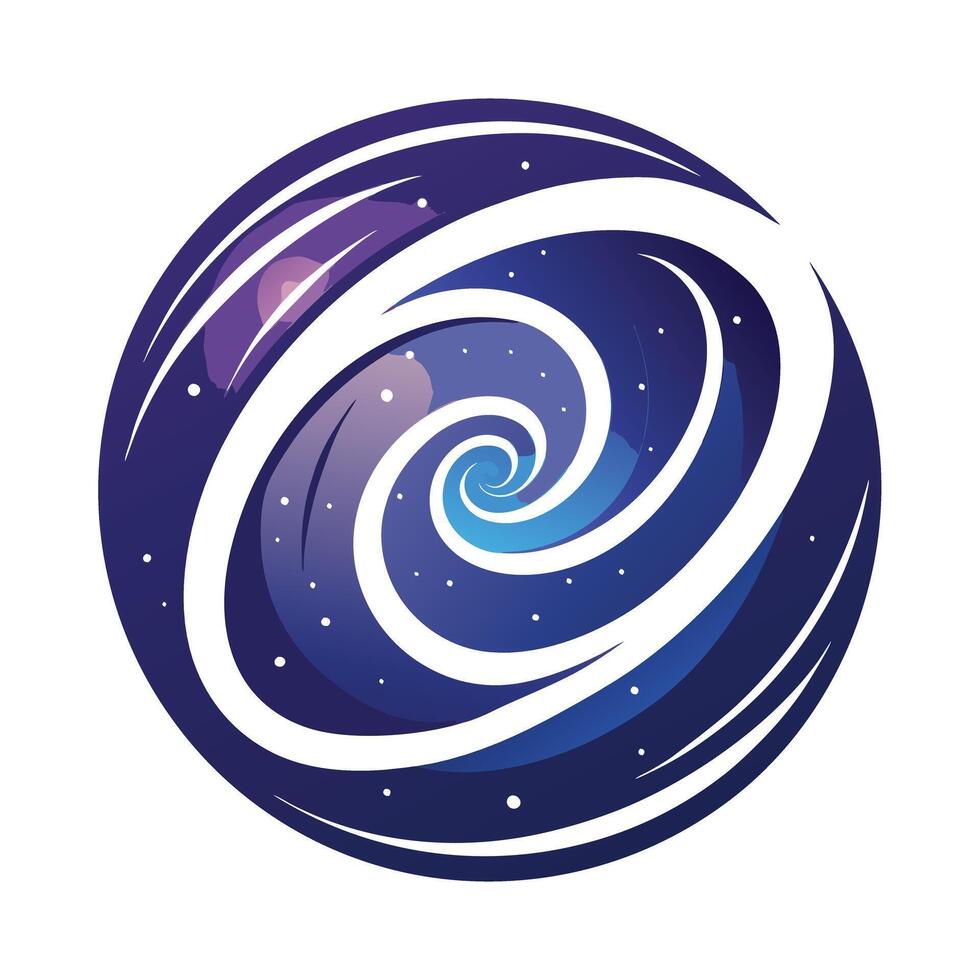 Sleek and Modern Spiral Galaxy Icon with Futuristic Design vector