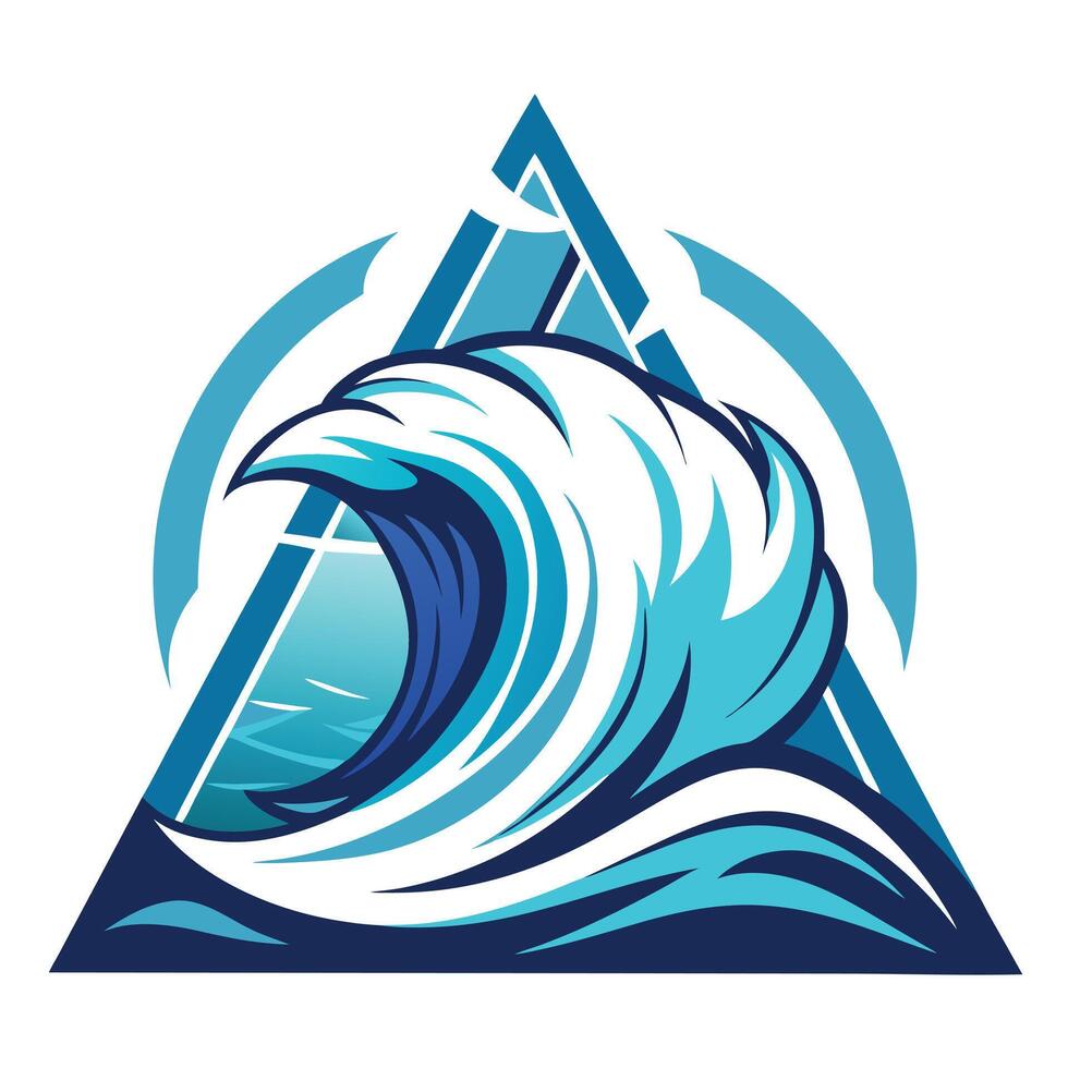 Modern Wave Icon with Unique and Creative Triangle Design vector