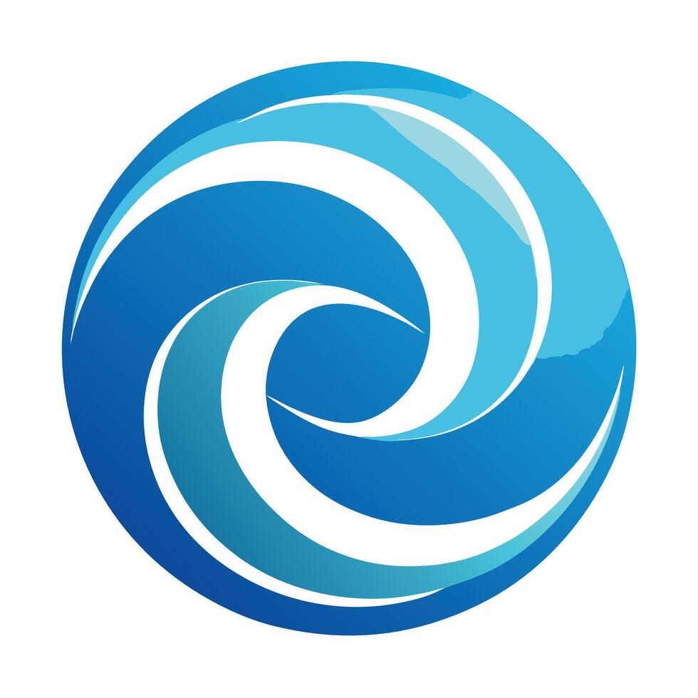 Stylized Wave Icon with Circle and Modern Design Elements vector