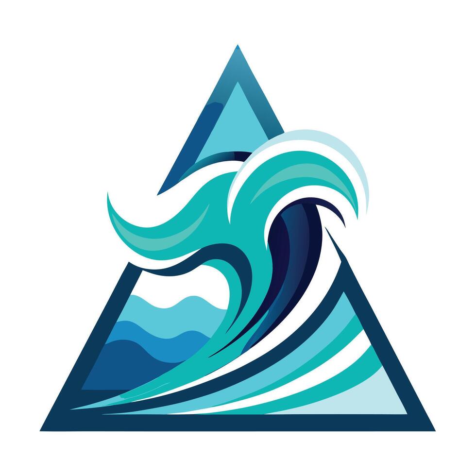 Sleek and Modern Wave Icon with Futuristic Triangle Design vector